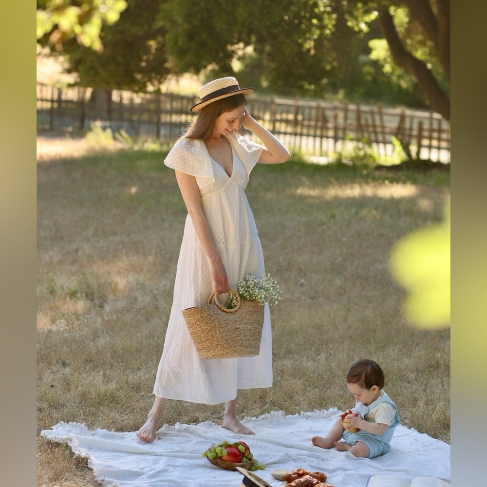 Madewell White Cotton Flutter Dress